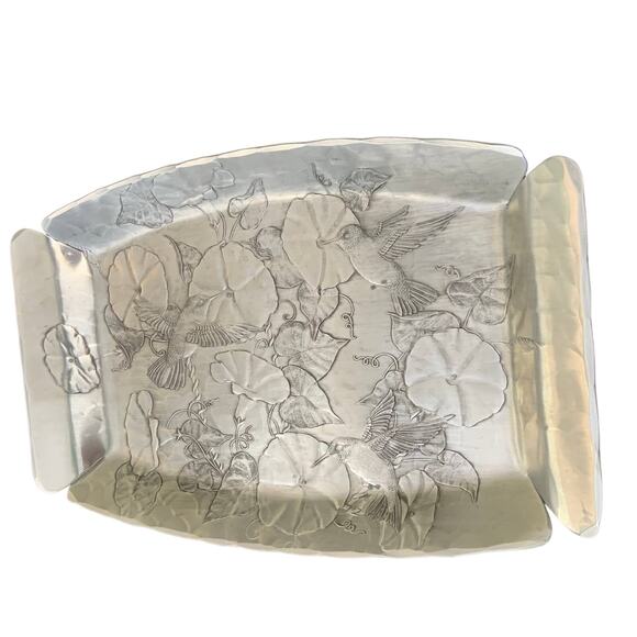 Wendell August Hand Forged Aluminum Hummingbird Tray Berlin, OH 11" - Picture 2 of 4